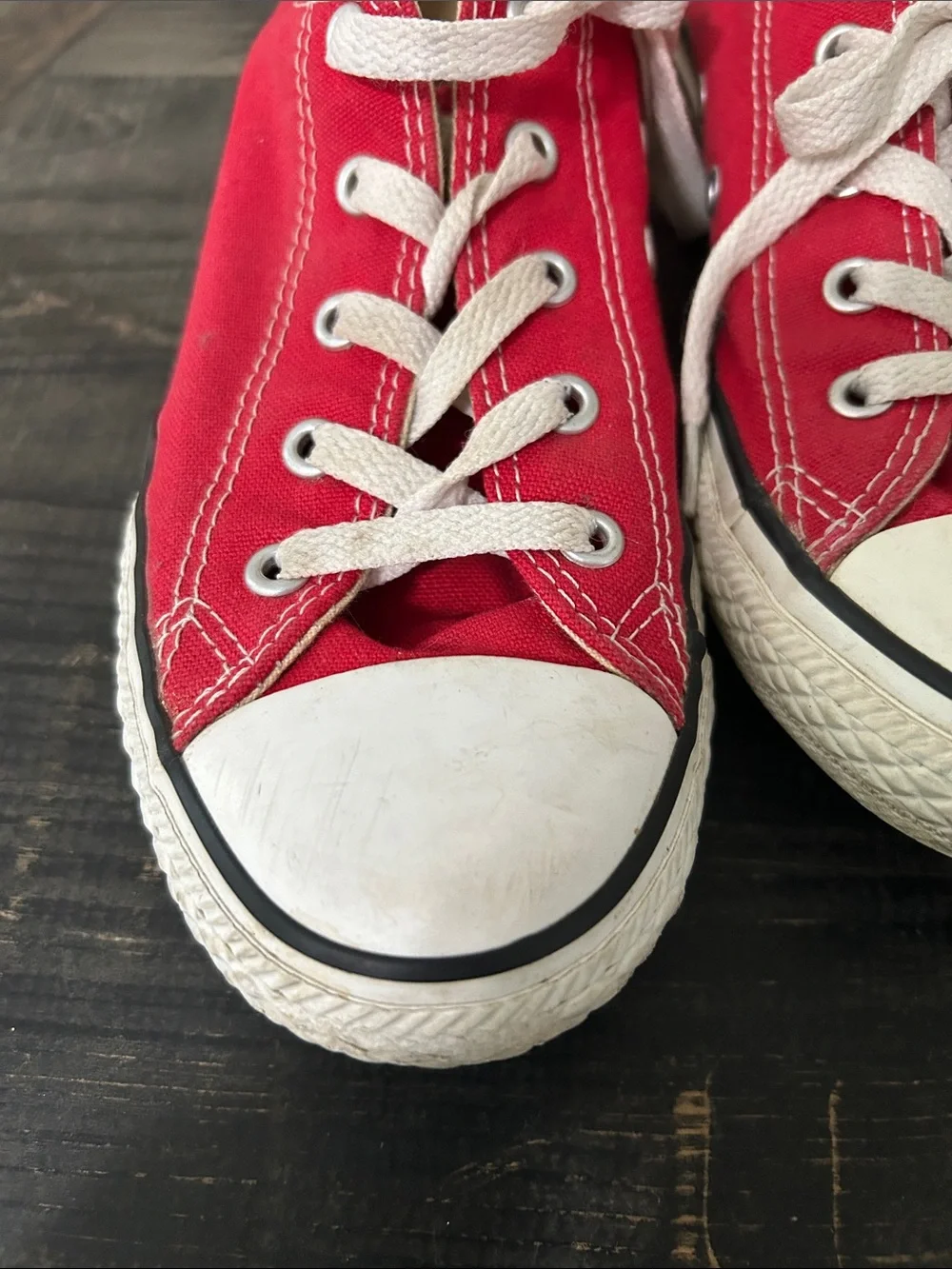 Kids Red Canvas Low-Top Sneakers